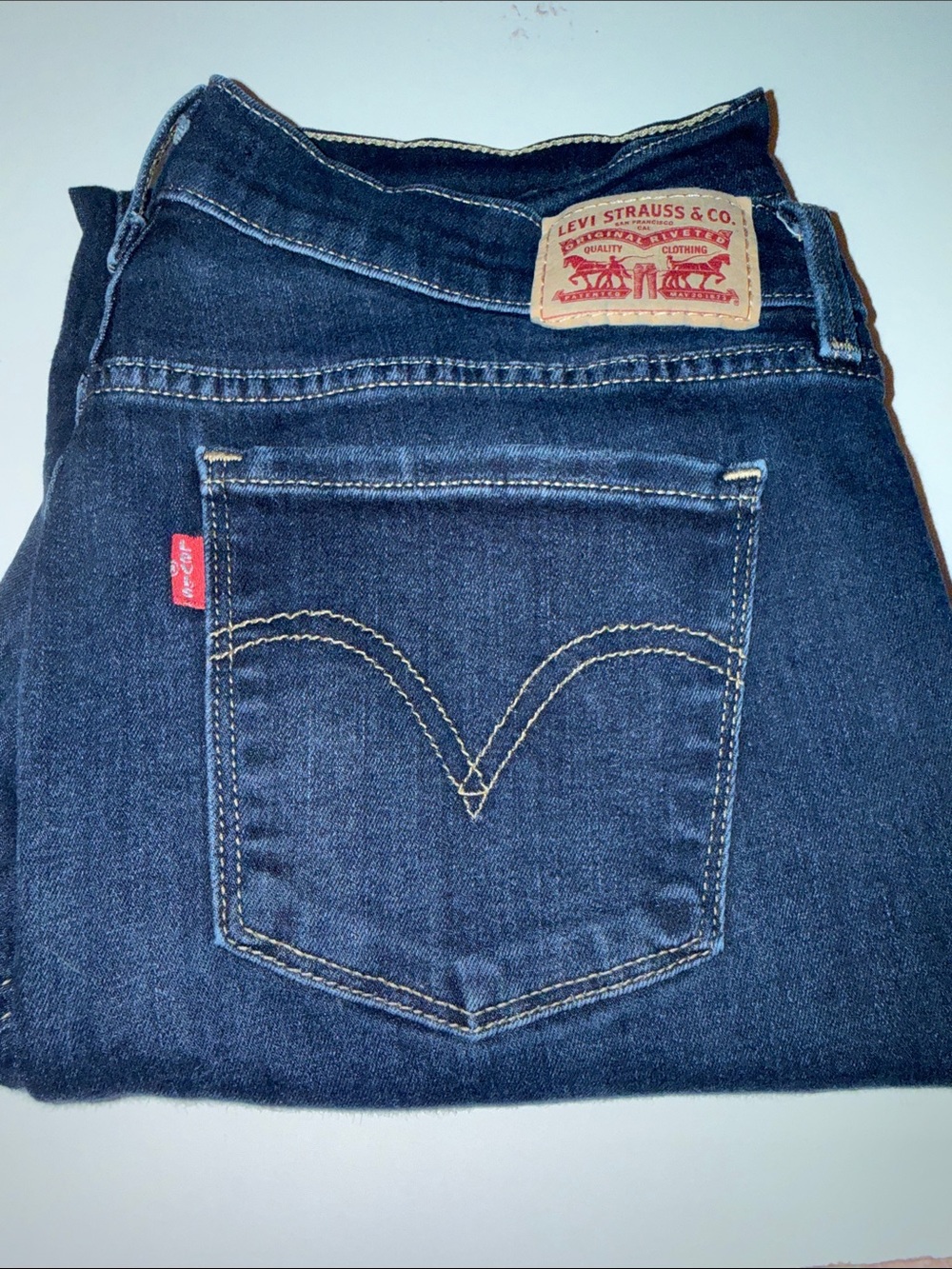 Levi's Dark Blue Straight-Leg Jeans with Red Tab